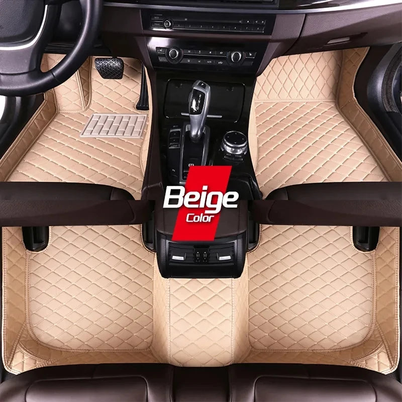 Car Mats Floor For Peugeot 5008 P87 2017~2023 7seat Luxury Leather Mat Car Floor Mats Universal Waterproof Cocho Car Accessories