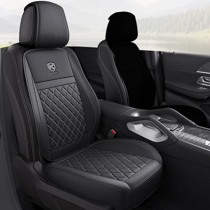 Karcle Nappa Leather Car Seat Cover Surround Bottom Car Seat Cover Full Set Durable Car Seat Protection Cushion Car Accessories