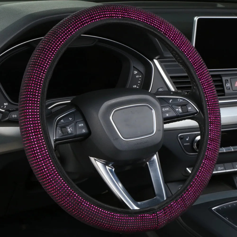 Crystal Car Steering Wheel Cover Bling Diamond Car Steering Wheel Cover RhinestonesAuto Interior Decoration Accessories
