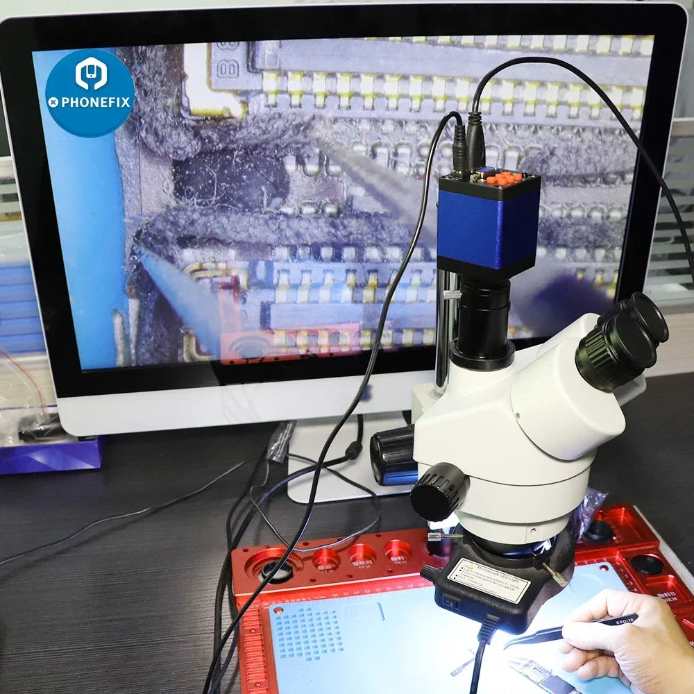 Microscopic Camera Digital Video HDMI Trinocular Microscope Camera 51MP 48MP 38MP VGA HDMI HD USB-C for Phone Electronic Repair