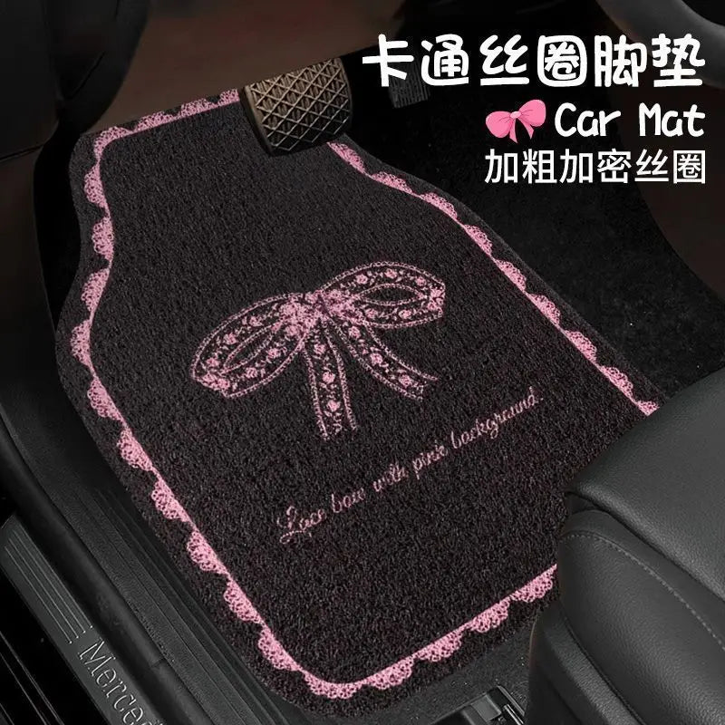 Universal Car Floor Mats Cute Women Driver Side Auto Foot Pad Non Slip Durable Carpet