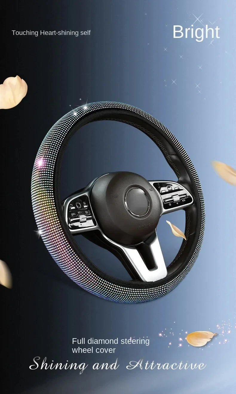 Crystal Car Steering Wheel Cover Bling Diamond Car Steering Wheel Cover RhinestonesAuto Interior Decoration Accessories