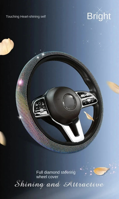 Crystal Car Steering Wheel Cover Bling Diamond Car Steering Wheel Cover RhinestonesAuto Interior Decoration Accessories