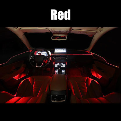 12V 6m LED Strips RGB Car Interior Light Ambient Lamp Decorative Fiber Optic 5 Lens Smart Control Caravan Automotive Accessories
