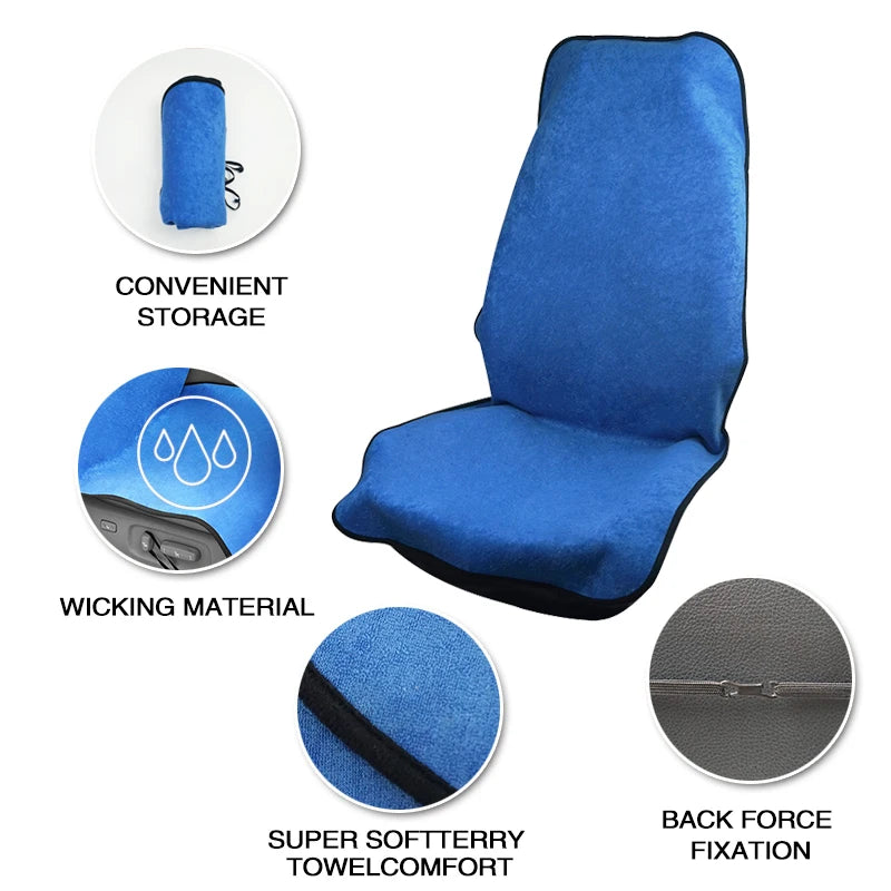 Waterproof Sweatproof Car Seat Cover Universal Fit for Cars, SUVs, Trucks Polyester Fabric Protector for Gym, Running, Swimming