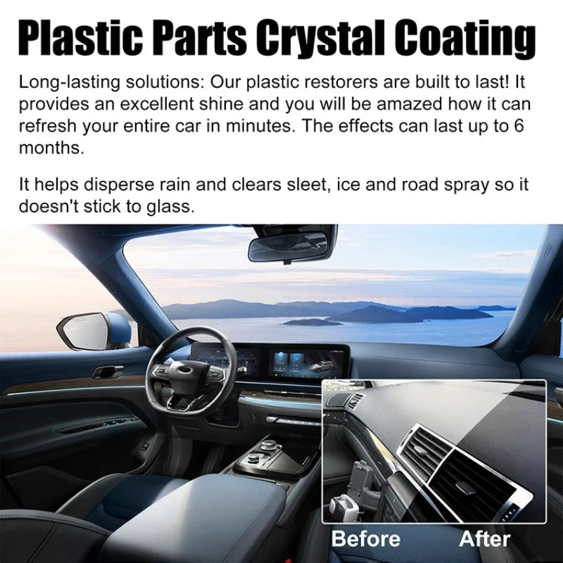Plastic Trim Restorer Car Interior Dashboard Polish Leather Seat Protectant Anti-Dust UV Protection Detailing Coating Spray
