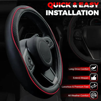 Car Steering Wheel Cover, Anti-Slip, Safety, Soft, Breathable, Heavy Duty, Thick, Full Surround, Sports Style universal use 38cm