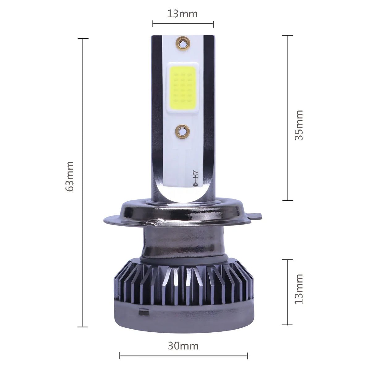 Kit Lâmpada LED H7 2 Peças 80W 12000LM 6000K - Mini para Farol