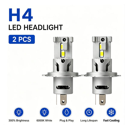 Lâmpada LED H7/H4 Automotiva Mini 30000LM 6000K - com Turbo Fan