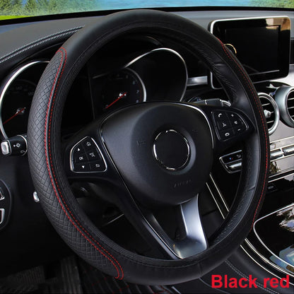SEAMETAL 37-39CM Steering Wheel Cover Anti Slip Breathable Steering Cover Universal Microfiber Leather Steer Wheel Protector