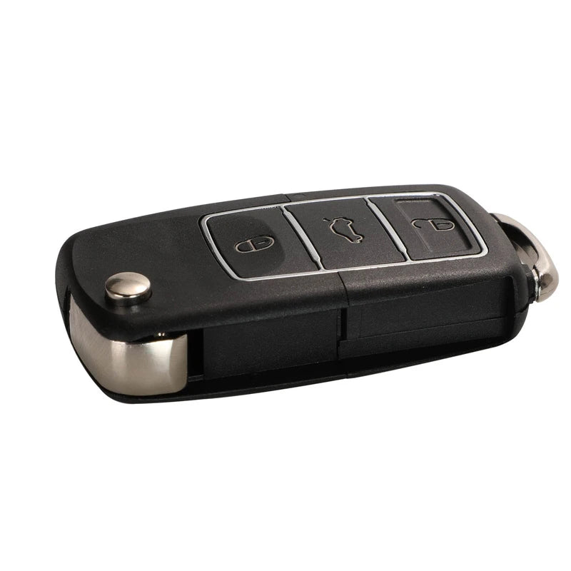 jingyuqin 3 Buttons Remote Car Key Flip Folding Key Shell Case For Volkswagen Vw Jetta Golf Passat Beetle Skoda Seat Polo B5