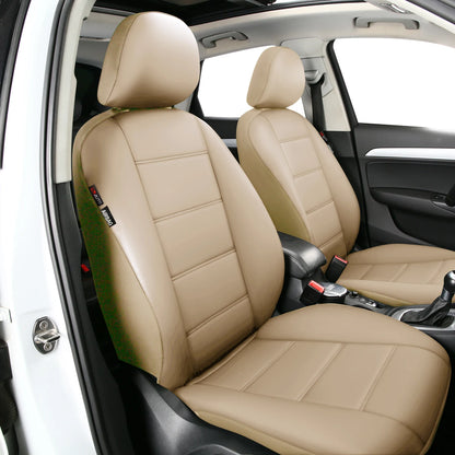 Lux Artificial PU Leather Car Seat Cover Universal Size Full Set Airbag Compatible Fit Most Cars