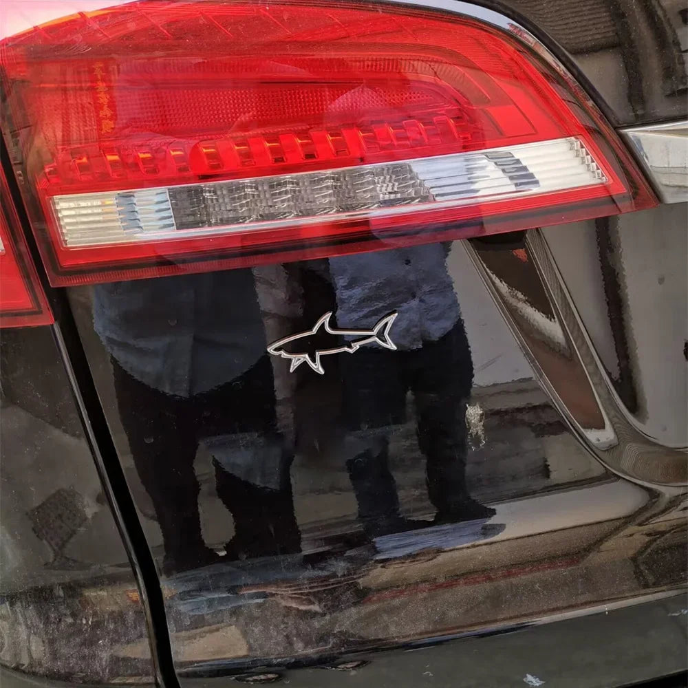 Car Styling 3D Metal Sticker Fish Shark Emblem Badge Decals Automobile Motorcycle Fuel Cap Decoration Logo Car Accessories