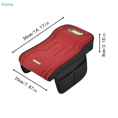 ✔Car Armrest Cushion with Tissue Box & Storage Pocket - Memory Foam Arm Rest Pad for Universal Vehicle Center Console