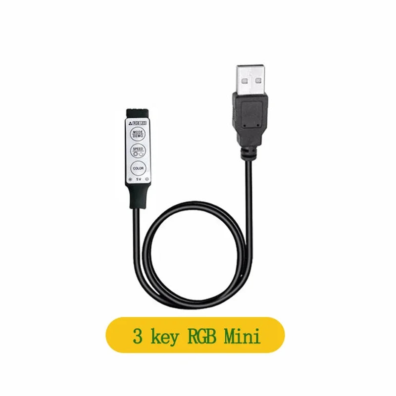 LED Strip RGB Controller Mini 3 24 44 Keys USB Connector IR Remote Control Dimmer for 5050 2835 RGB LED Strip Light TV Backlight
