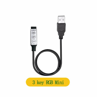LED Strip RGB Controller Mini 3 24 44 Keys USB Connector IR Remote Control Dimmer for 5050 2835 RGB LED Strip Light TV Backlight
