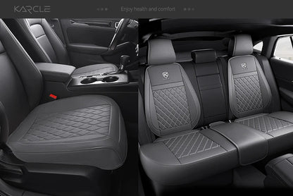 Karcle Nappa Leather Car Seat Cover Surround Bottom Car Seat Cover Full Set Durable Car Seat Protection Cushion Car Accessories