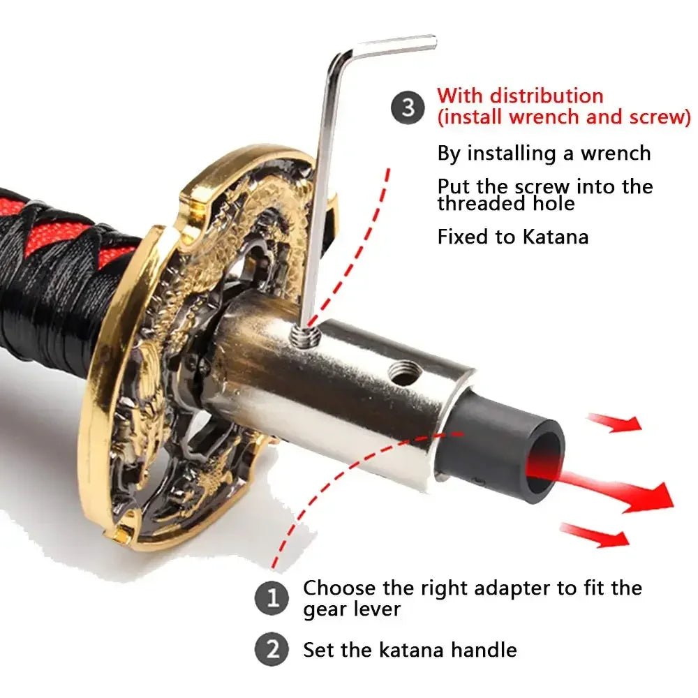Universal Car Gear Shift Knob Katana Samurai Sword Shift Knob Aluminum Shifter Lever With Adapters Gear Shift Knob 10/15/26cm