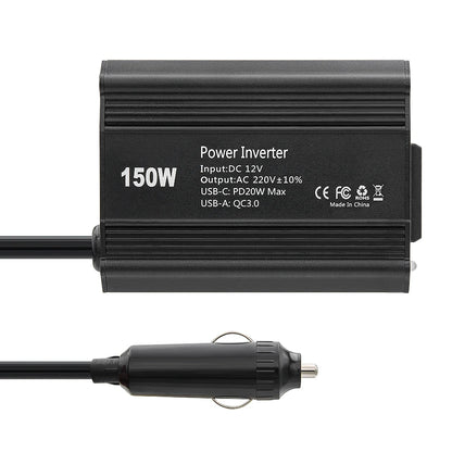 300W 150W Car Inverter Converter DC12V to AC 220V Voltage Transfer Converter Charging Adapter EU Socket Fast Charging PD65W USB