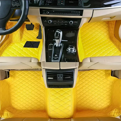 Leather Car Floor Mats For Seat Leon MK3 2012 2013 2014 2015 2016 2017 2018 2019 2020 All Weather Waterproof Car Floor Mats