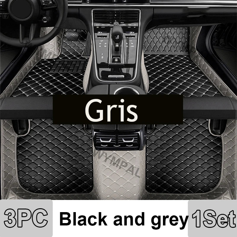 Car Mats Floor For Peugeot 5008 P87 2017~2023 7seat Luxury Leather Mat Car Floor Mats Universal Waterproof Cocho Car Accessories