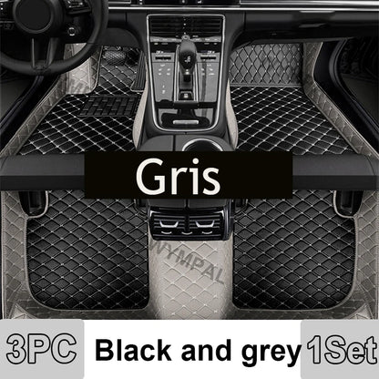 Car Mats Floor For Peugeot 5008 P87 2017~2023 7seat Luxury Leather Mat Car Floor Mats Universal Waterproof Cocho Car Accessories