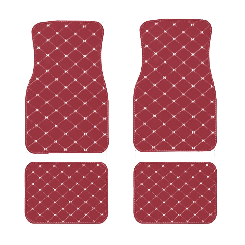 4pcs Car Floor Mats Universal Waterproof  Front Rear Full Set Auto Rugs Leather Car Carpet  Accessories Interior