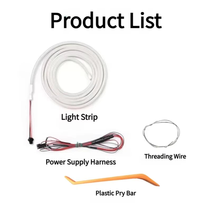 Car Trunk LED Light Strip 400cm/200cm Flexible Interior Ambient Lighting for SUV/MPV Automatic On/Off Hidden Installation