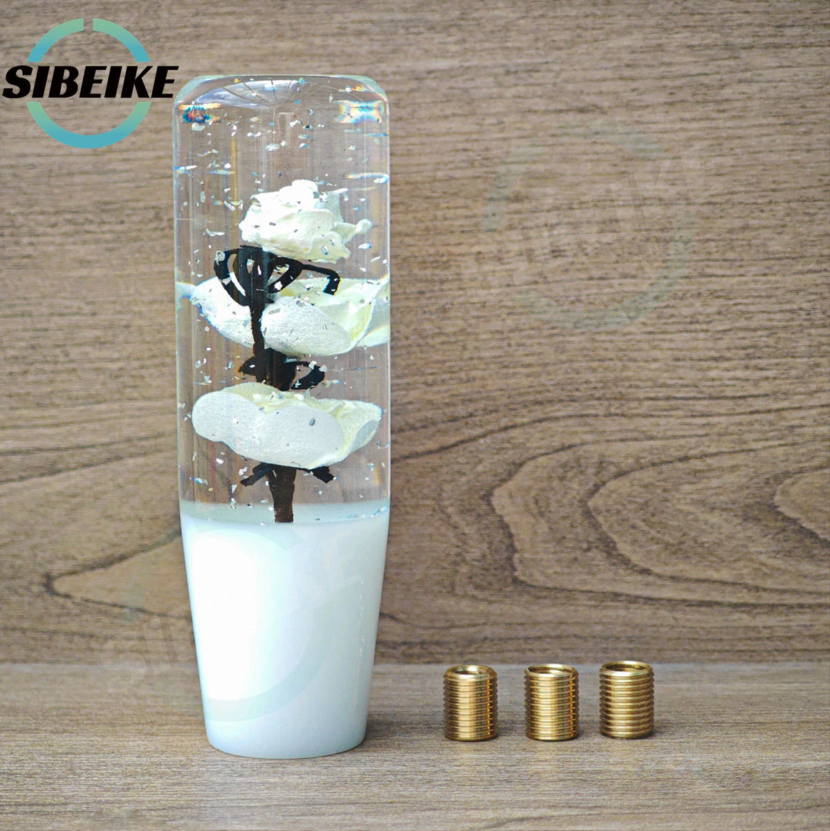 15CM Universal Transparent Flower Gear Shift Knob Car Manual Shifter Head Shift Knob Stick
