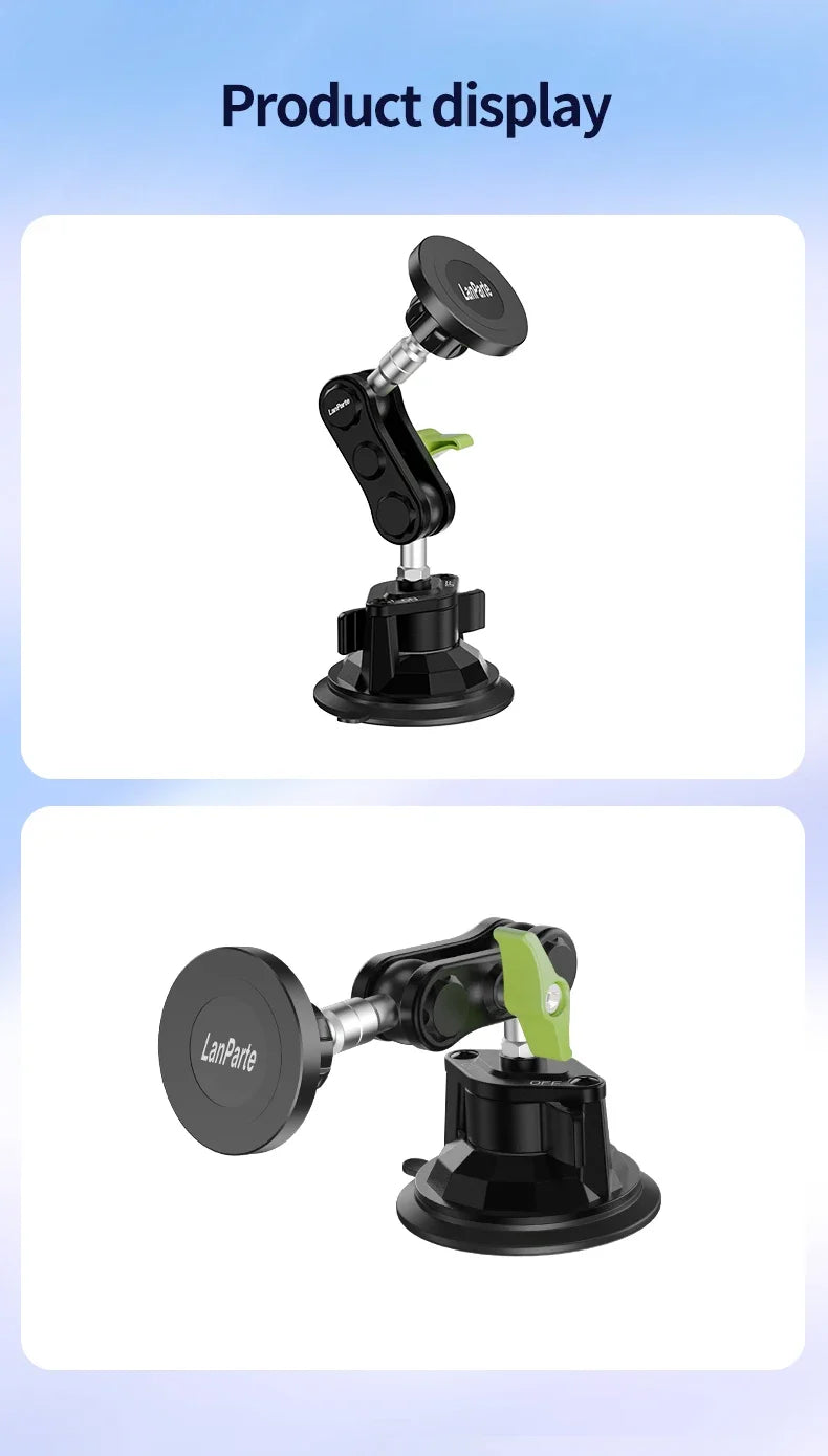 Car Phone Holder Magnetic Mount Strong Sticky Adhesive Suction Cup Dashboard 360 Rotating Anti-Shake for Iphone 16 15 14 13