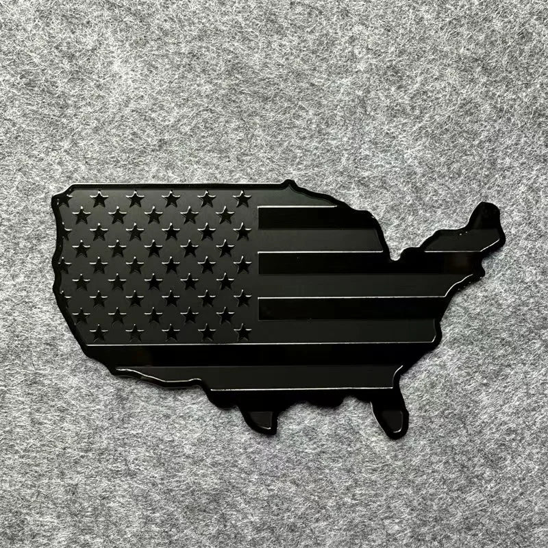 USA Emblems Flag Map Car Sticker, Car Trunk Aluminum Emblem Badge Decal Sticker For Cars Motorcycles Bikes