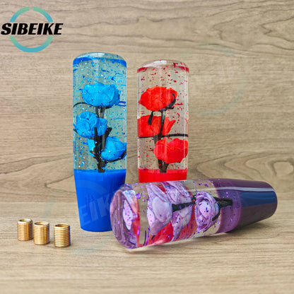 15CM Universal Transparent Flower Gear Shift Knob Car Manual Shifter Head Shift Knob Stick