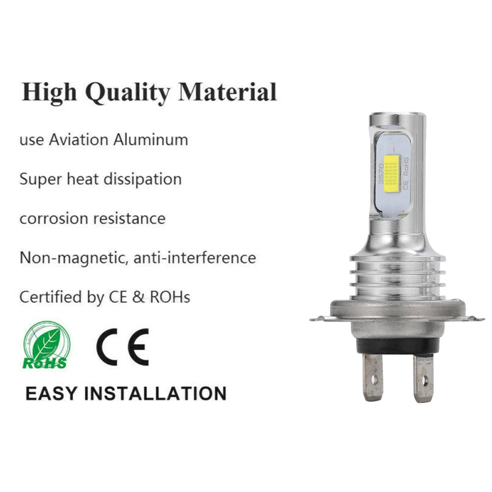 Kit Lâmpada LED H7/H4 4 Peças - Farol Alto/Baixo Branco 6000K, Amarelo 3000K, Azul Gelo 12000K