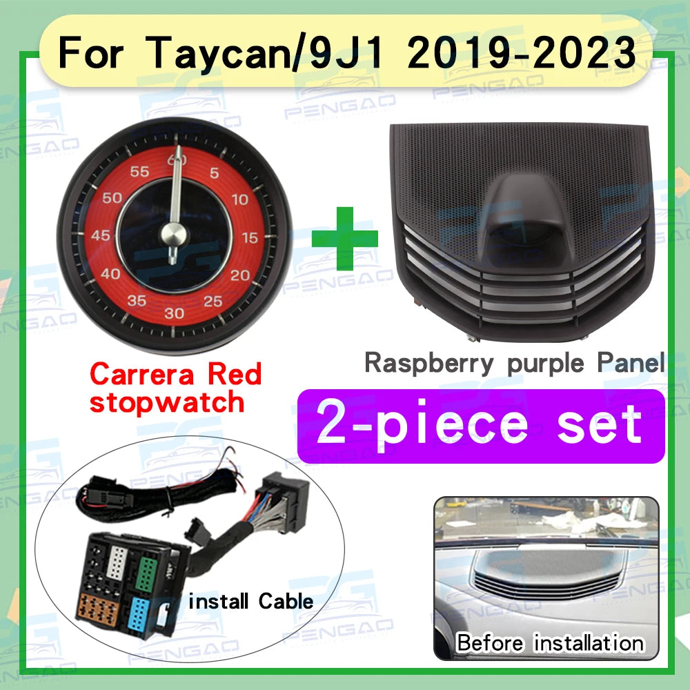 Car stopwatch clock cover For Porsche taycan 9J1stopwatch compass clock 718 instrument panel stopwatch cover electronic