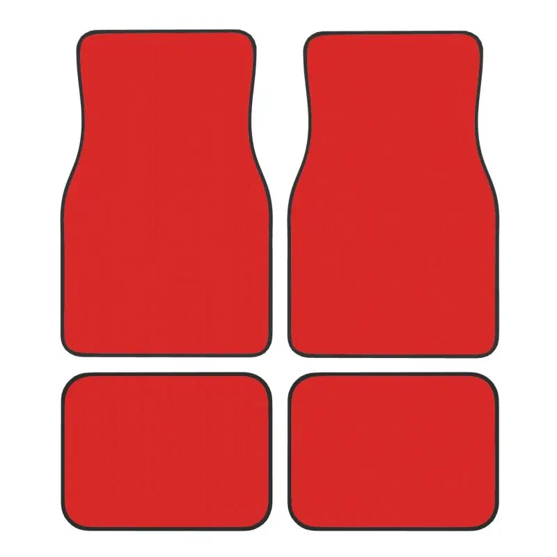 Black Solid Color Car Floor Mats Universal Non-Slip Carpets Rugs Front & Rear Car Foot Mats Set of 4 Pieces Auto Accessories