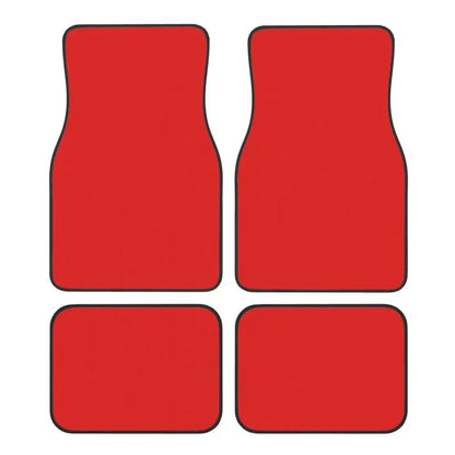 Black Solid Color Car Floor Mats Universal Non-Slip Carpets Rugs Front & Rear Car Foot Mats Set of 4 Pieces Auto Accessories