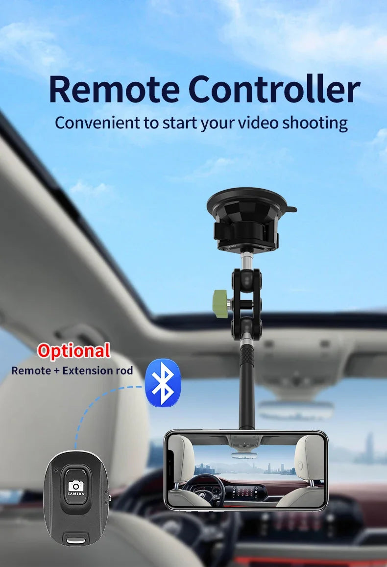 Car Phone Holder Magnetic Mount Strong Sticky Adhesive Suction Cup Dashboard 360 Rotating Anti-Shake for Iphone 16 15 14 13