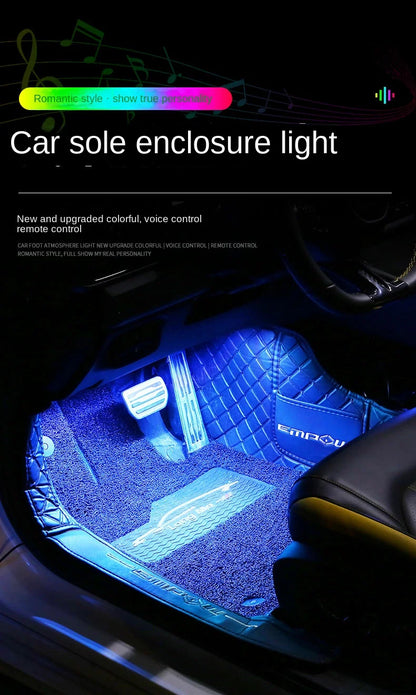 New Neon LED Car Interior Ambient Foot Strip Light Kit Accessories Backlight Remote App Music Control Auto RGB Decorative Lamps