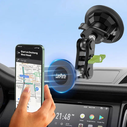 Car Phone Holder Magnetic Mount Strong Sticky Adhesive Suction Cup Dashboard 360 Rotating Anti-Shake for Iphone 16 15 14 13