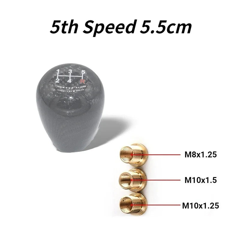 Racing Real Carbon Fiber Gear Shift Knob Knob 5th 6th Speed Handle Knob with For Converting Automatic Gear Into Manual Gear