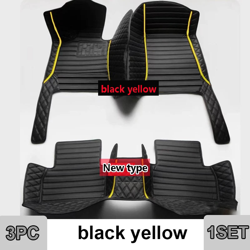 Car Mats Floor For Peugeot 5008 P87 2017~2023 7seat Luxury Leather Mat Car Floor Mats Universal Waterproof Cocho Car Accessories
