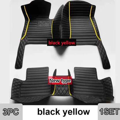 Car Mats Floor For Peugeot 5008 P87 2017~2023 7seat Luxury Leather Mat Car Floor Mats Universal Waterproof Cocho Car Accessories
