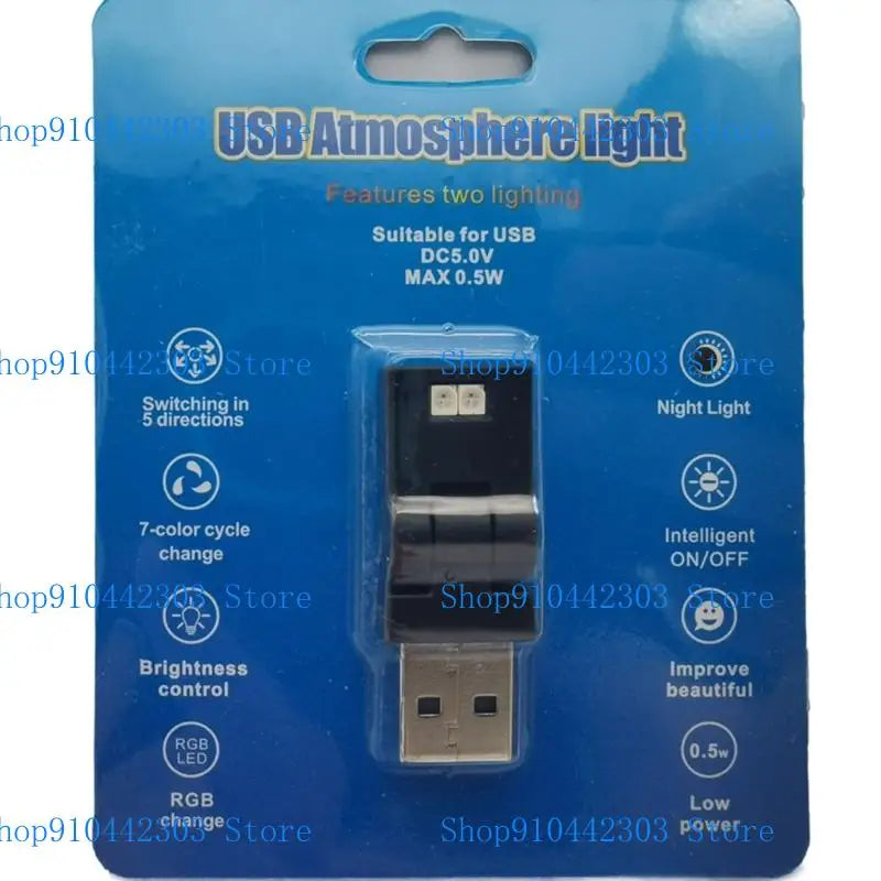 USB LED Light Car LED Interior Lighting Portable Ambient Lighting Adjustable Brightness USB Night Lamp for Car Laptop