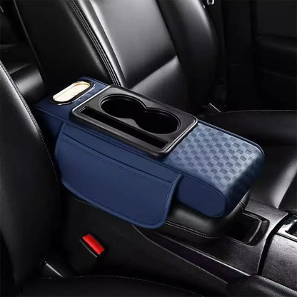 Car Center Console Height Increasing Armrest Cushion Holder with Pad PU Armrest Universal Tissue Box Multifunctional Cup Le V2Y7