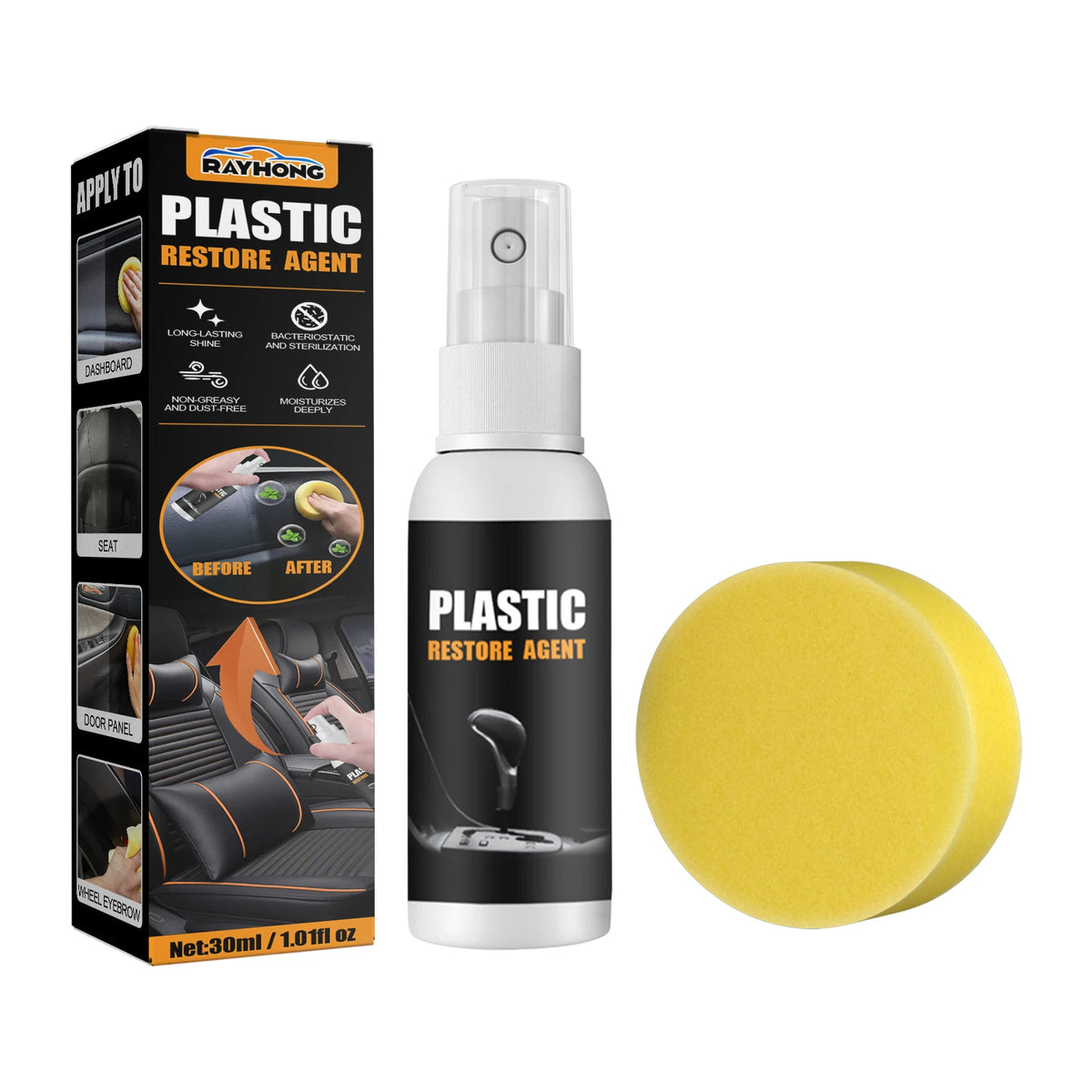 Car Interior Plastic Parts Refurbishing Agent Leather Wax Retreading Agent Auto Instrument Panel Car Dashboard Polishing Liquid