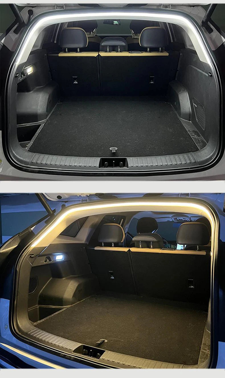 Car Trunk LED Light Strip 400cm/200cm Flexible Interior Ambient Lighting for SUV/MPV Automatic On/Off Hidden Installation
