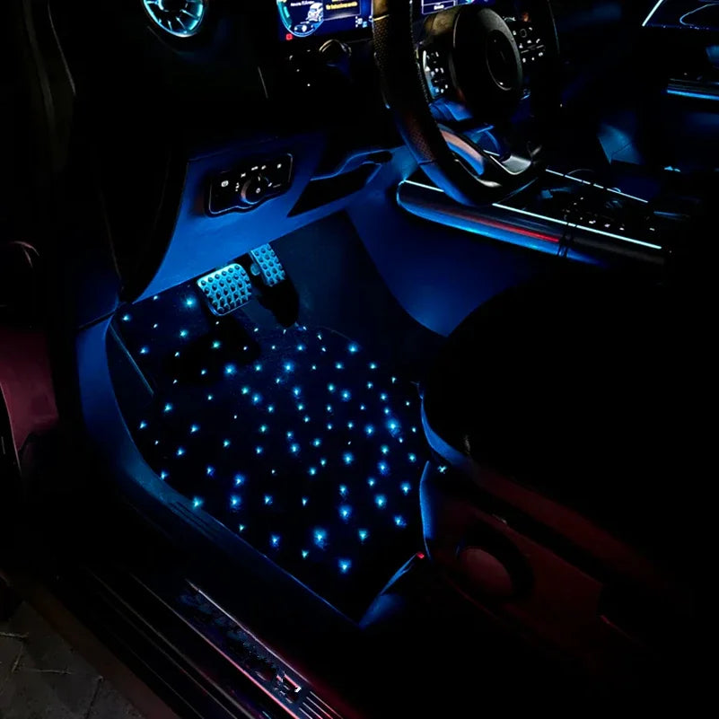 2025 latest illuminated car floor MATS, General Starry Sky car floor MATS, Fiber Starlight car carpet 4-piece set interior modif