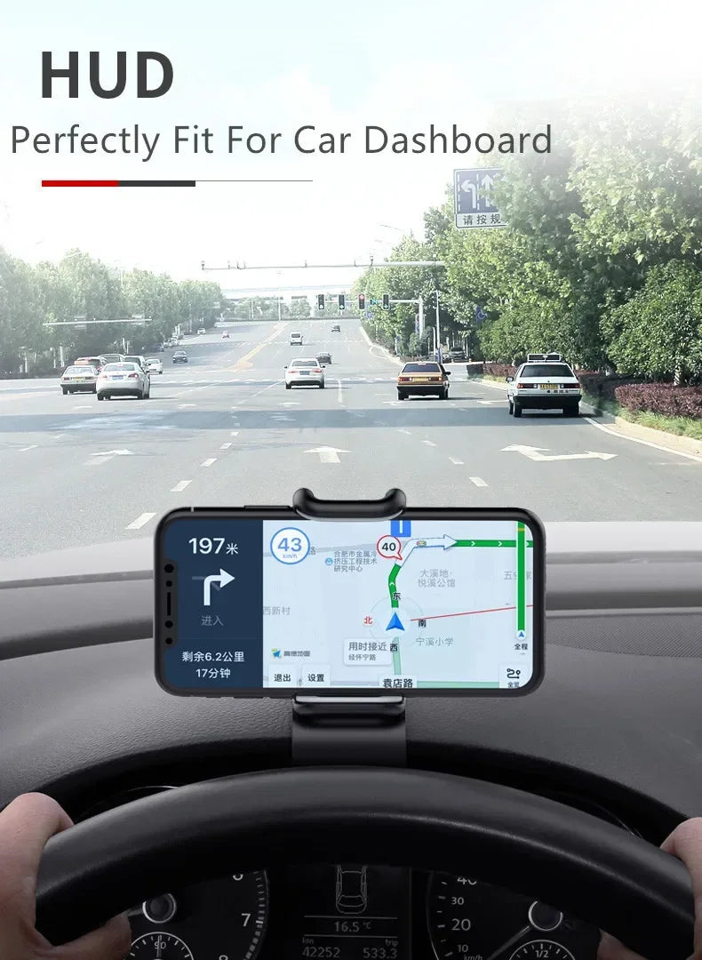 Car Mobile Phone Holder, 360 Degree Rotatable Cell Phone Stands, Car Rack Dashboard Support for Auto Grip, Fixed Bracket