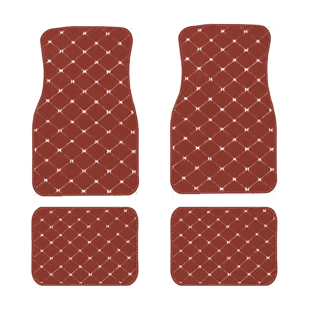 4pcs Car Floor Mats Universal Waterproof  Front Rear Full Set Auto Rugs Leather Car Carpet  Accessories Interior