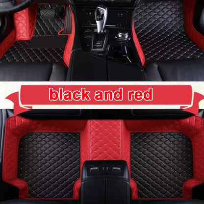 Car Mats Floor For Peugeot 5008 P87 2017~2023 7seat Luxury Leather Mat Car Floor Mats Universal Waterproof Cocho Car Accessories